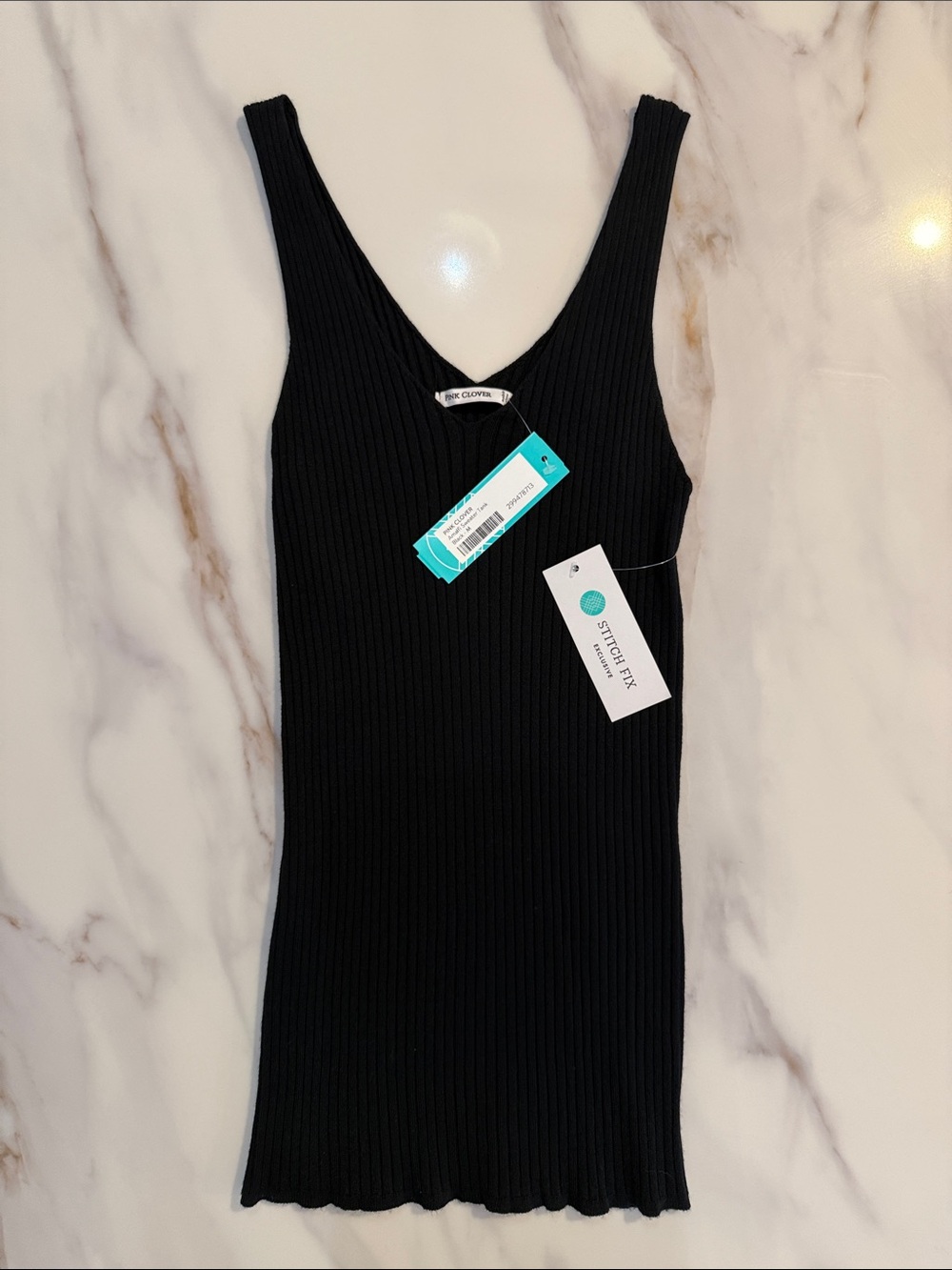 NEW PINK CLOVER Amalfi Sweater Tank Top Shirt Medium Black NWT Stitch Fix - Picture 8 of 12